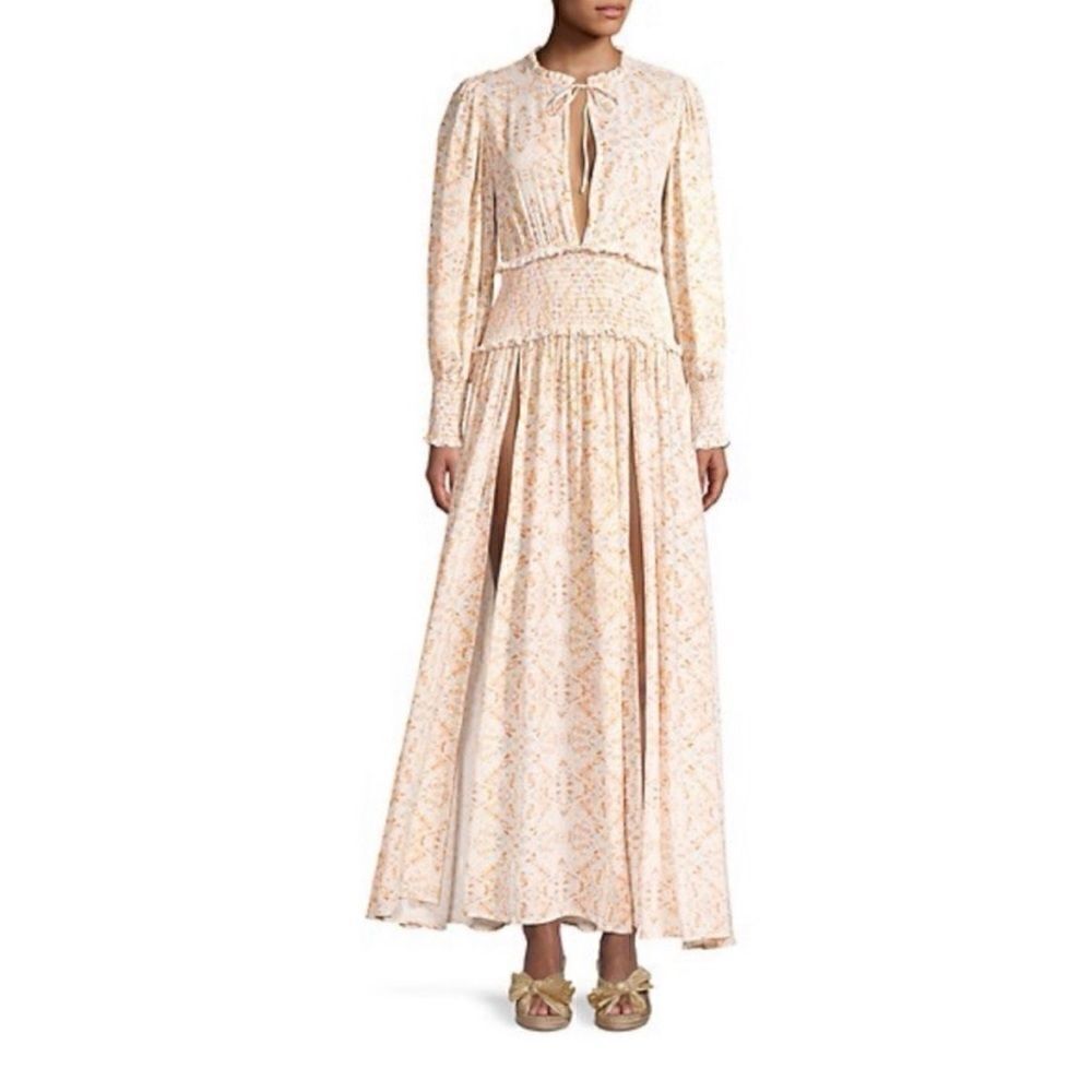 WEWOREWHAT Addison Floral Puff
Sleeve Maxi Dress Size S